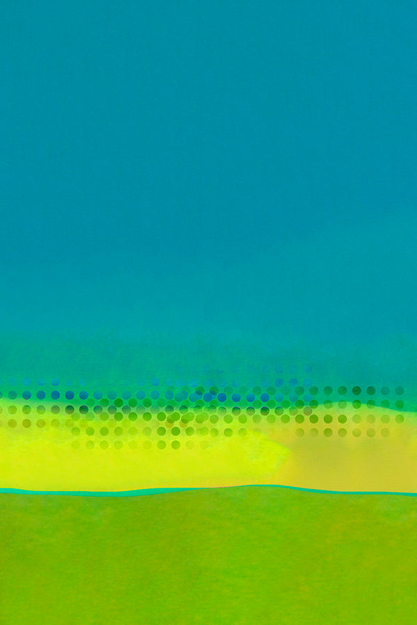 abstract landscape art blue and green
