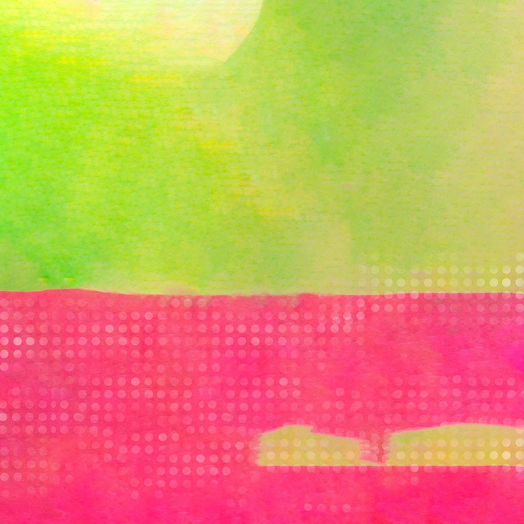 abstract landscape art in pink and green