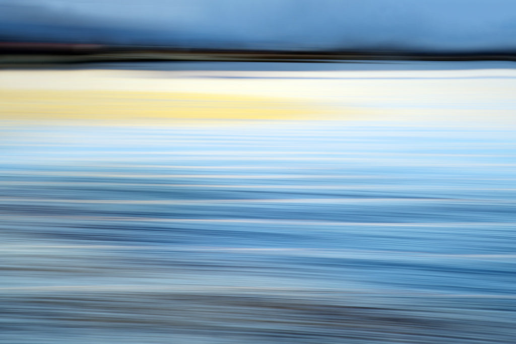 Abstract motion blur with blue and yellow hues