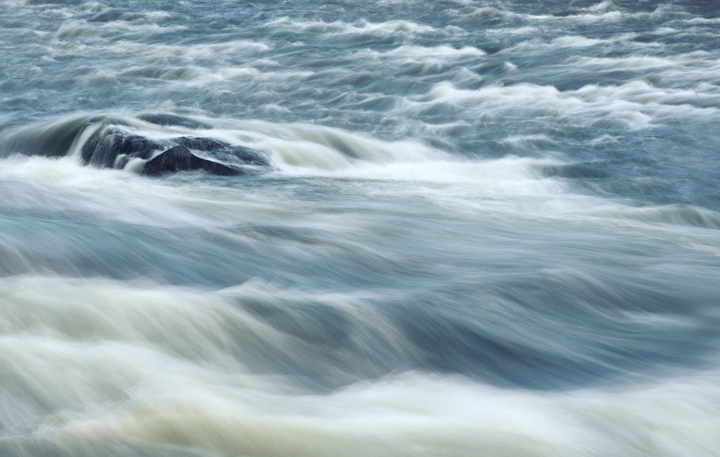 blue waterfall art