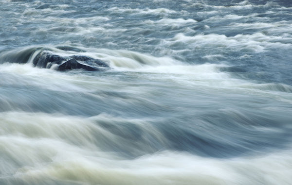 blue waterfall art