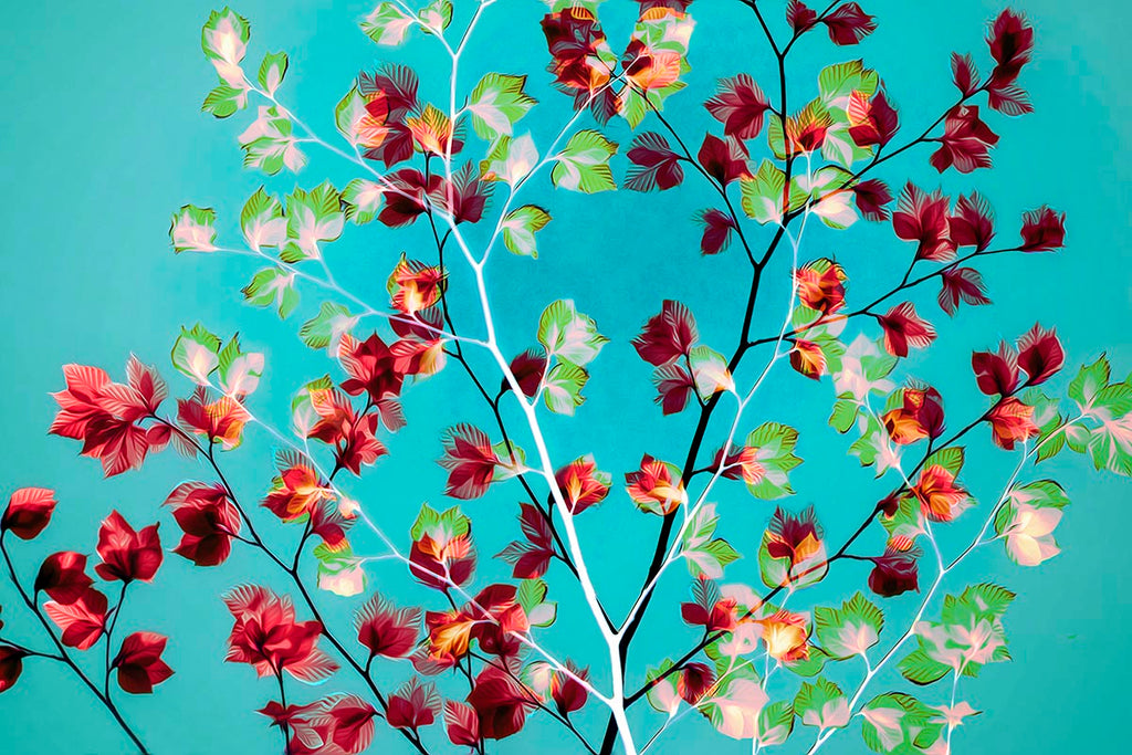 painterly colorful. leaves artwork