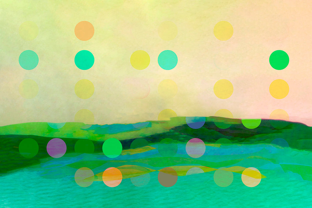 geometric circles on landscape art