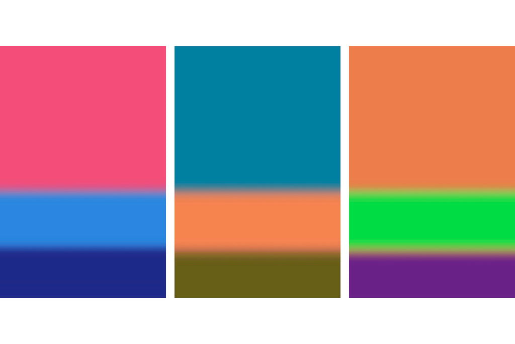 Contemporary triptych colorful art