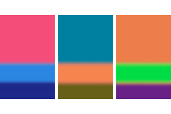Contemporary triptych colorful art