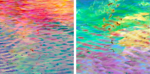 abstract diptych colorful art