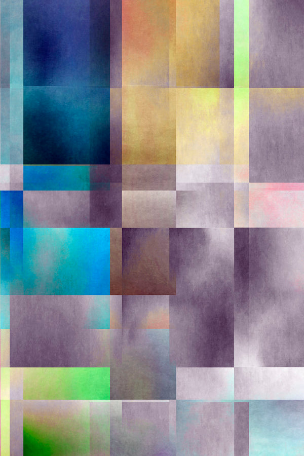 Abstract art with a grid of colorful squares