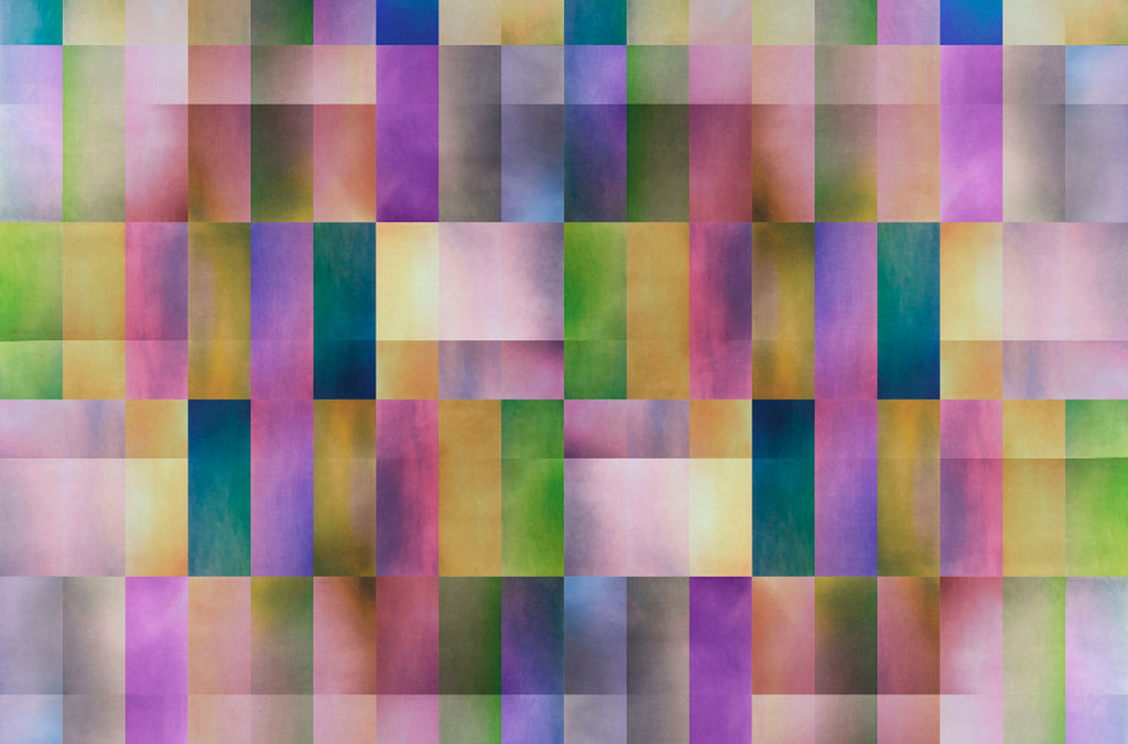 Multicolored square art with sky texture