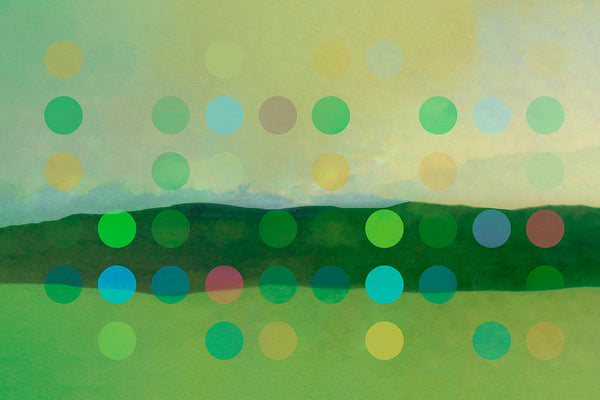 modern landscape art with circles