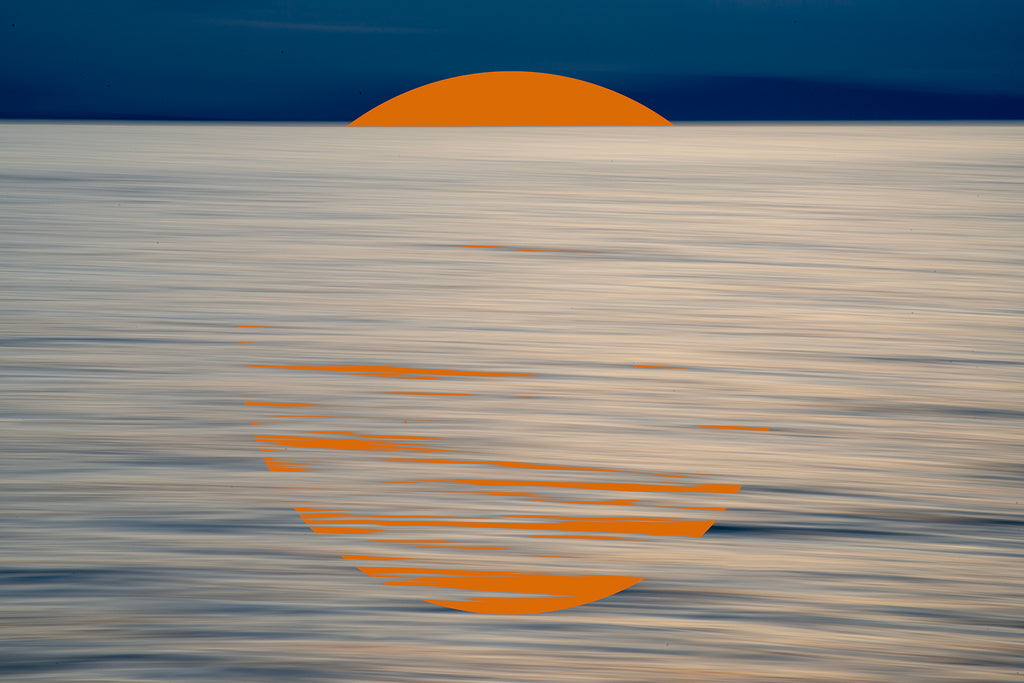 ocean art with orange circle
