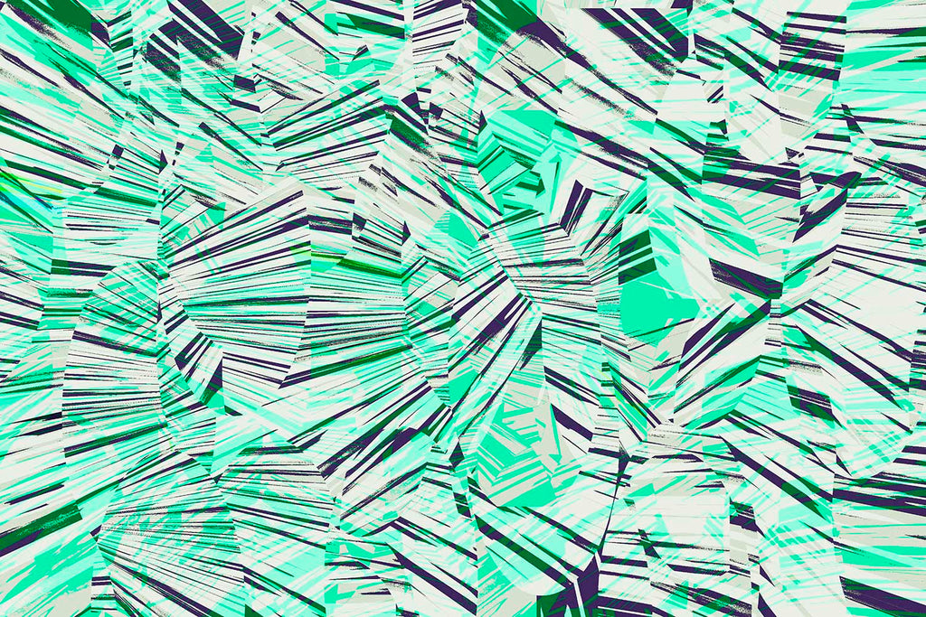 Abstract pattern with green and black geometric art