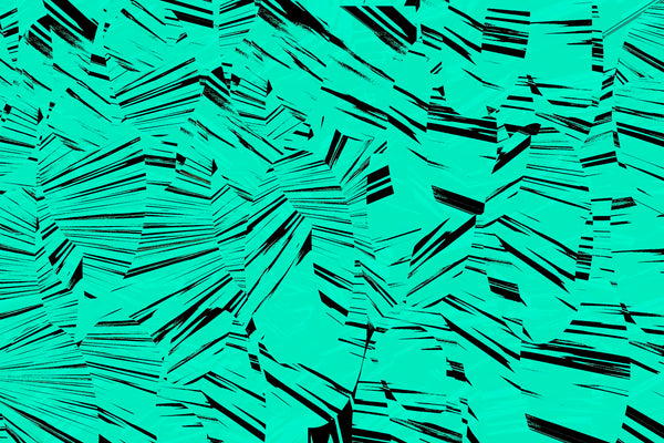 Geometric pattern with black lines on a teal background