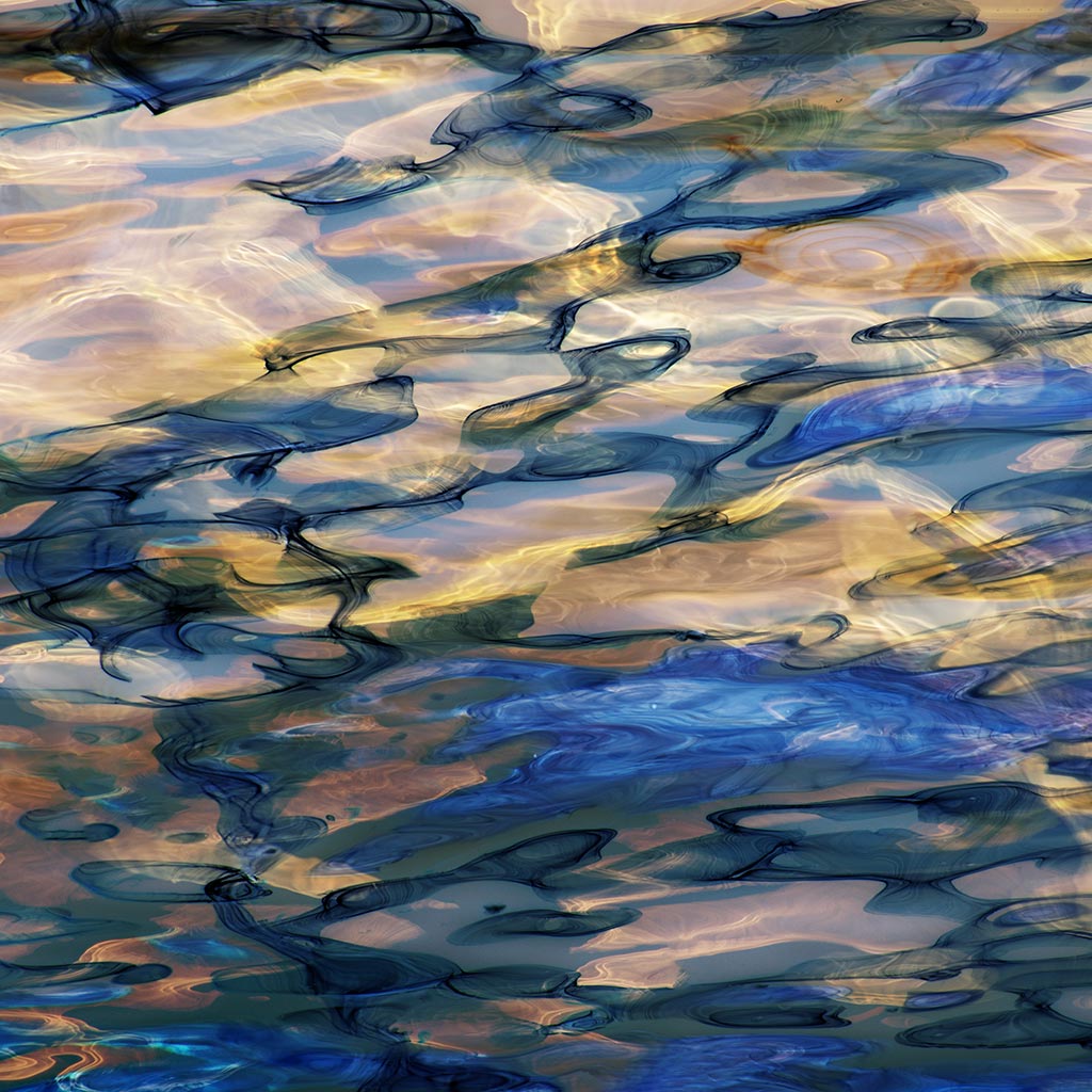 Colourful water reflection art