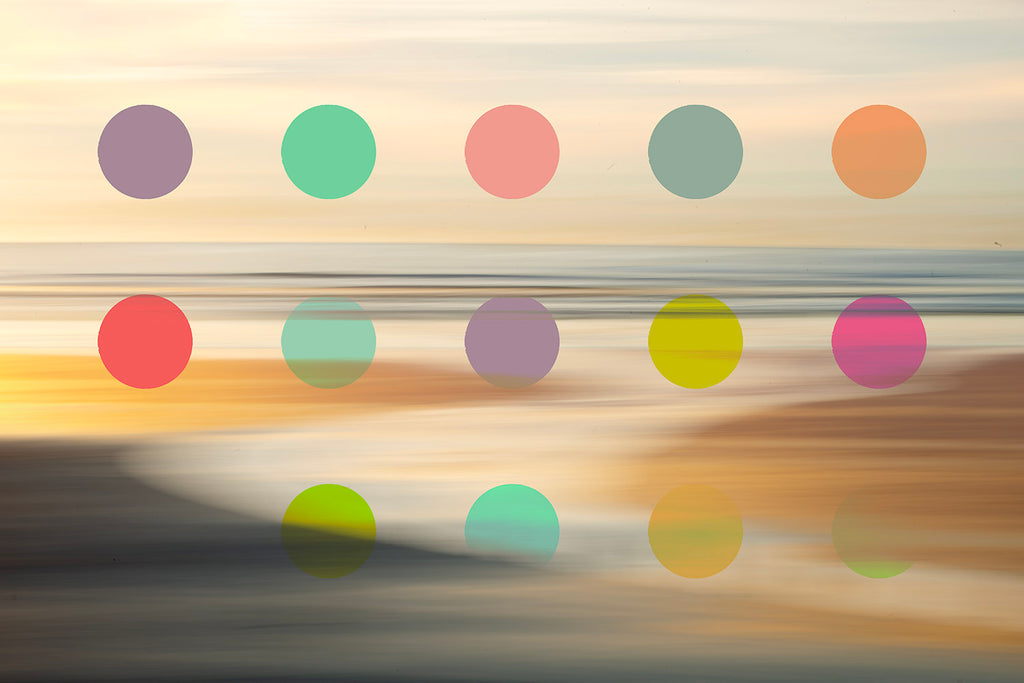 seascape fine art with colorful dots