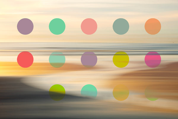 seascape fine art with colorful dots