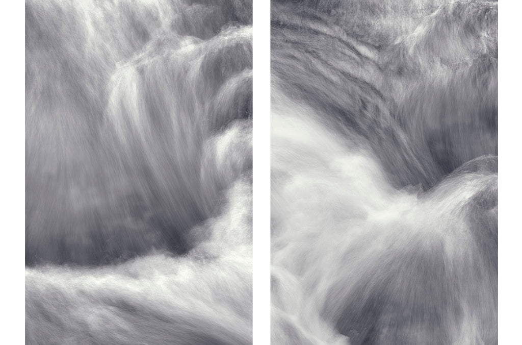 diptych art of a waterfall