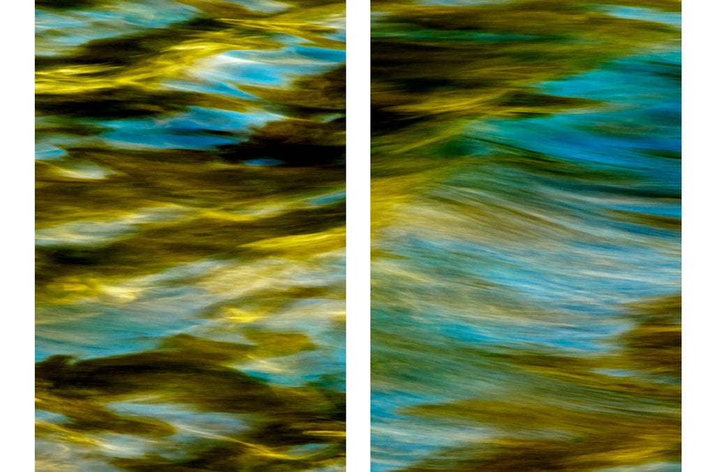 set of 2 diptych art of the water