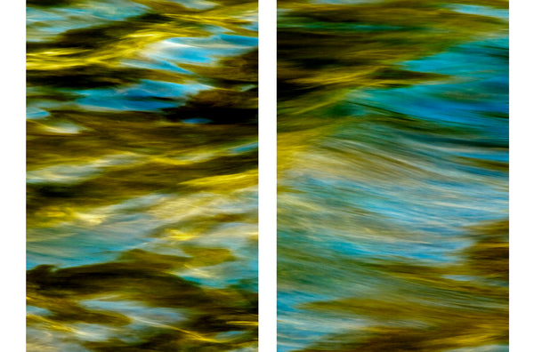 set of 2 diptych art of the water