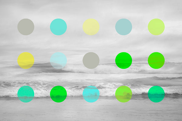 ocean art with green dots