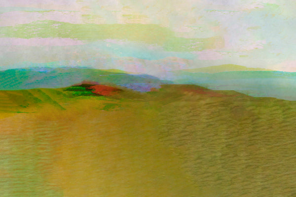 Abstract landscape with green and brown hues