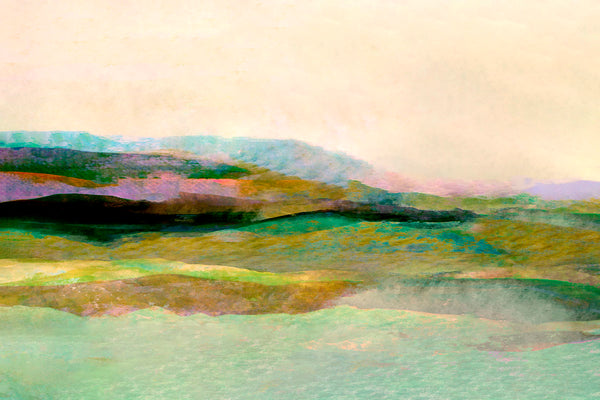 Abstract landscape painting with soft colors