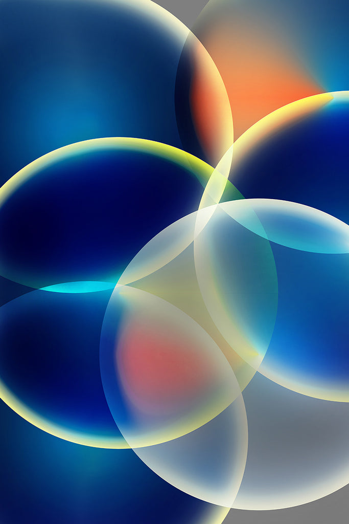 digital photography art of circles in blue and orange