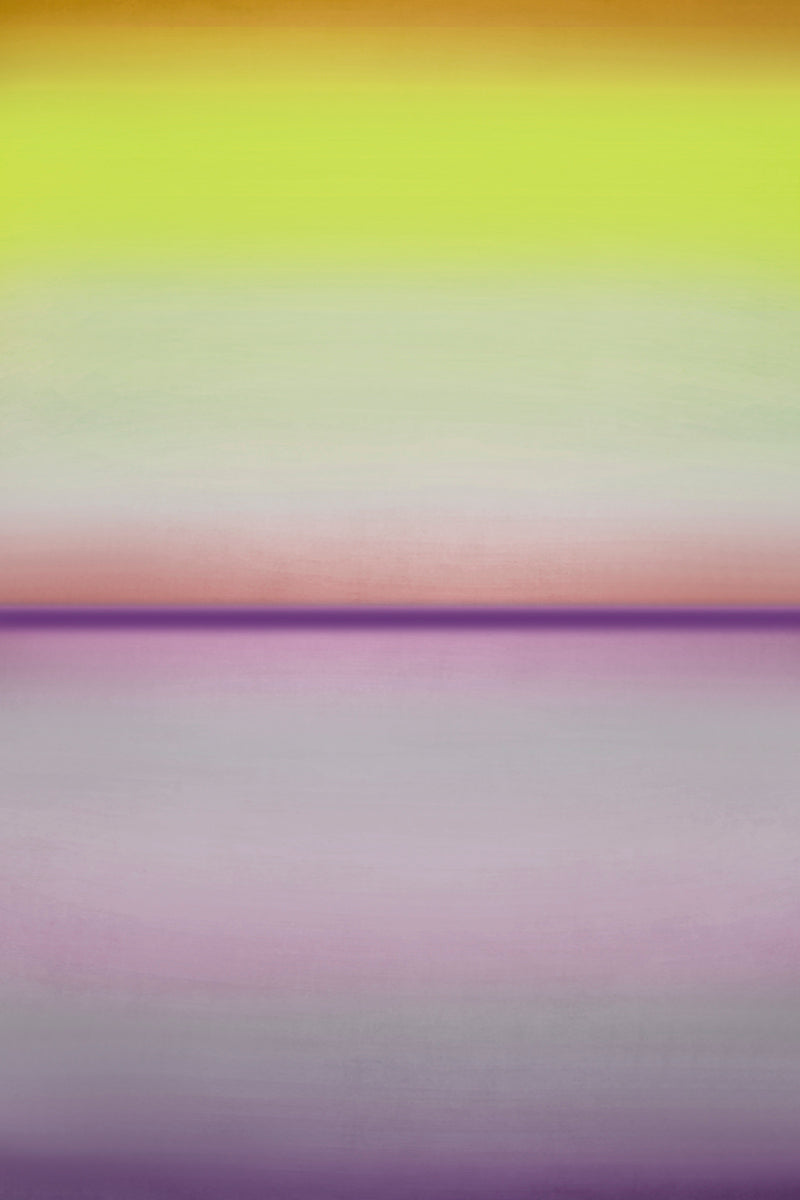 abstract landscape art in yellow and purple