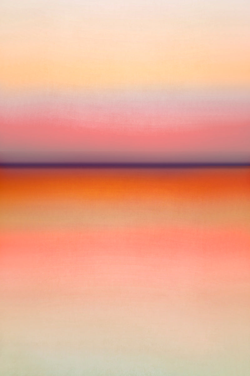 Abstract landscape art in orange and pink