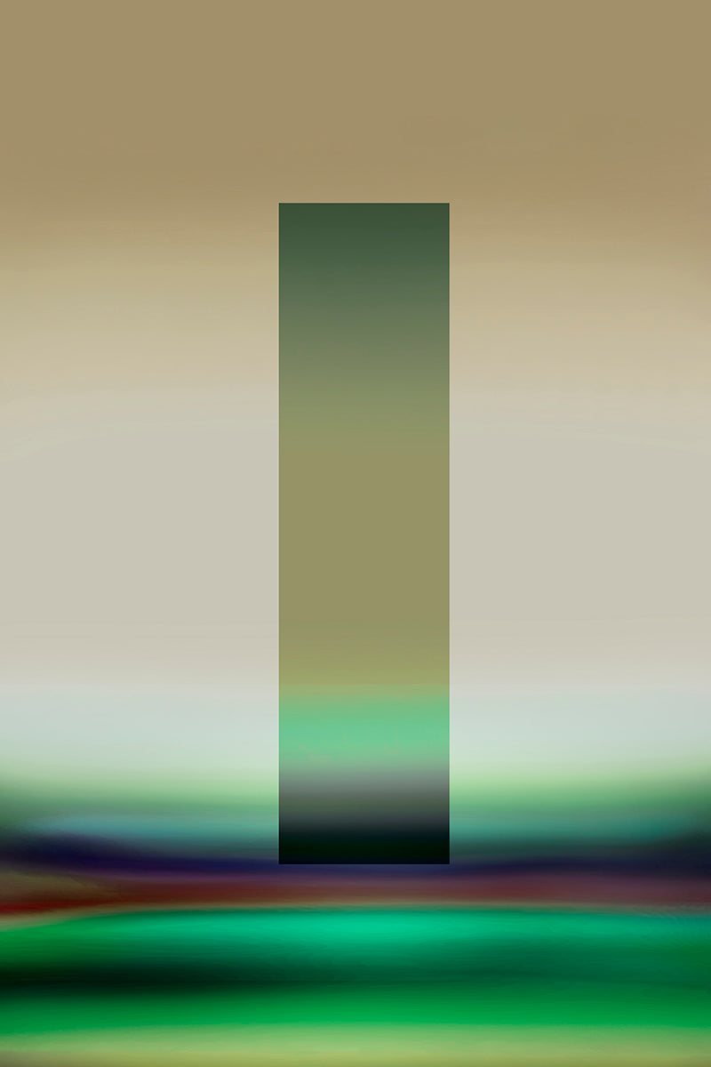 Abstract art with a vertical rectangular shape in the center 