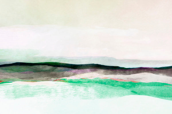 landscape abstract art in grey and green colour