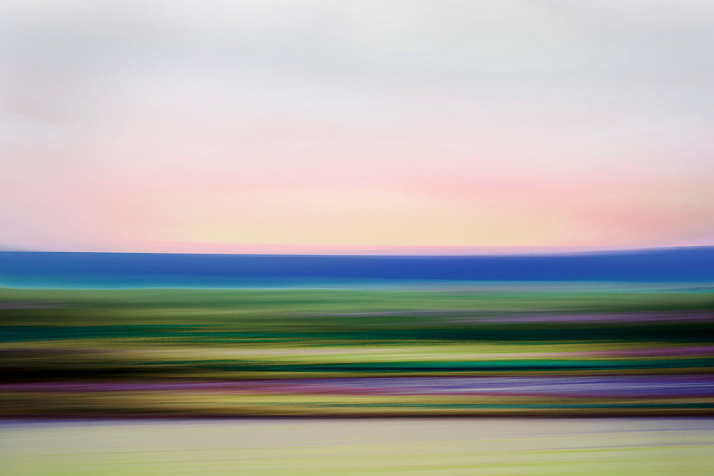 abstract landscape art in horizontal stripes