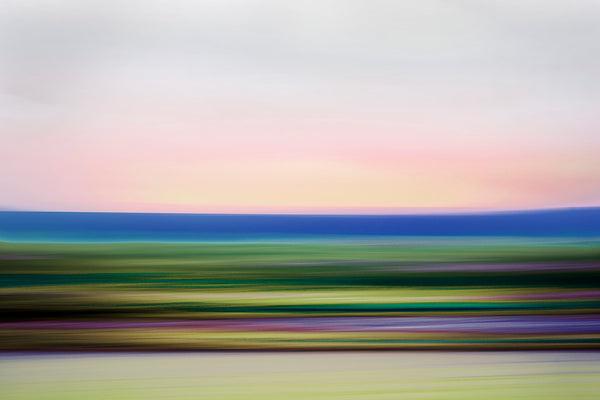 abstract landscape art in horizontal stripes