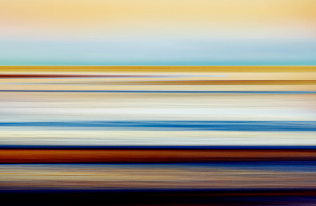 contemporary landscape art with horizontal stripes