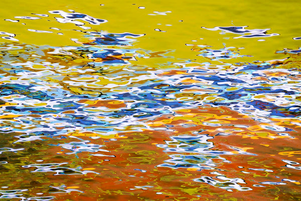 gold and orange abstract water art