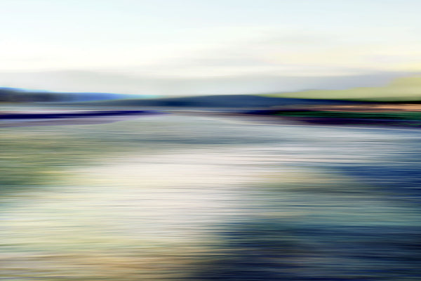 Abstract blurred landscape with horizontal lines