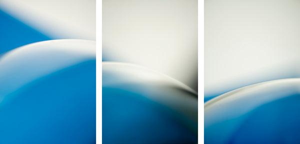 abstract photography art in blue and white curves