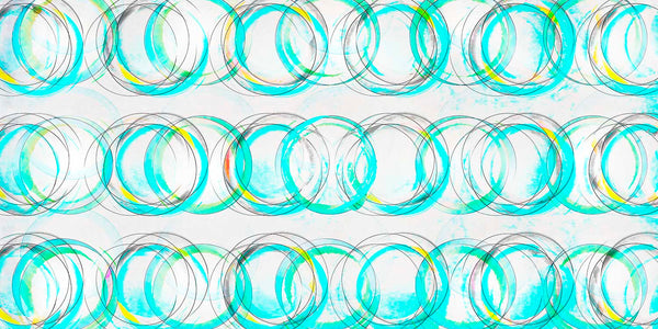 Pattern of colorful circular shapes on a light background