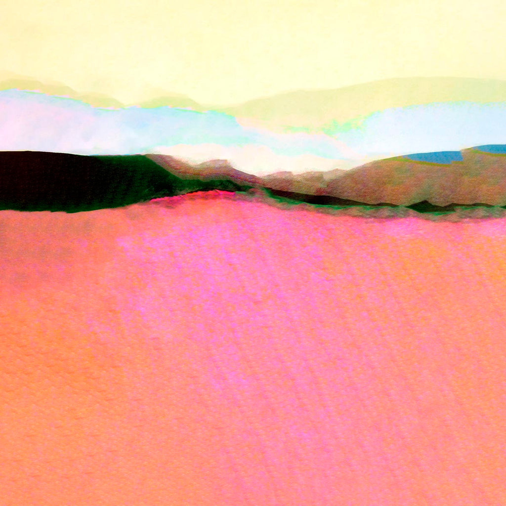 landscape art in pink and yellow