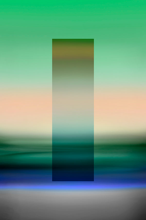 landscape art with geometric shape