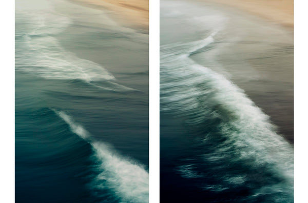 diptych beach art of the sea