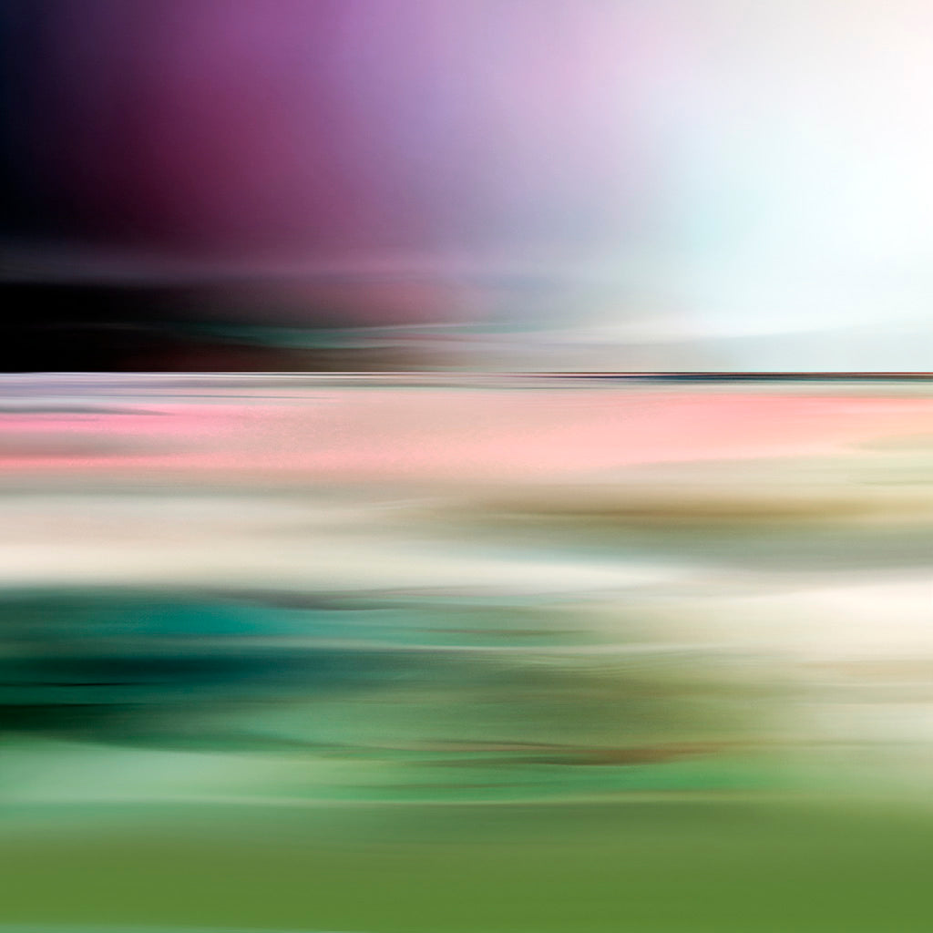 landscape art in green and purple colour