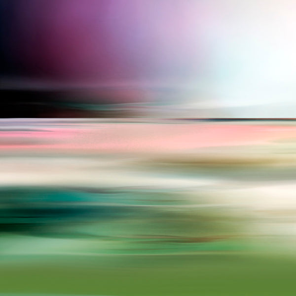 landscape art in green and purple colour