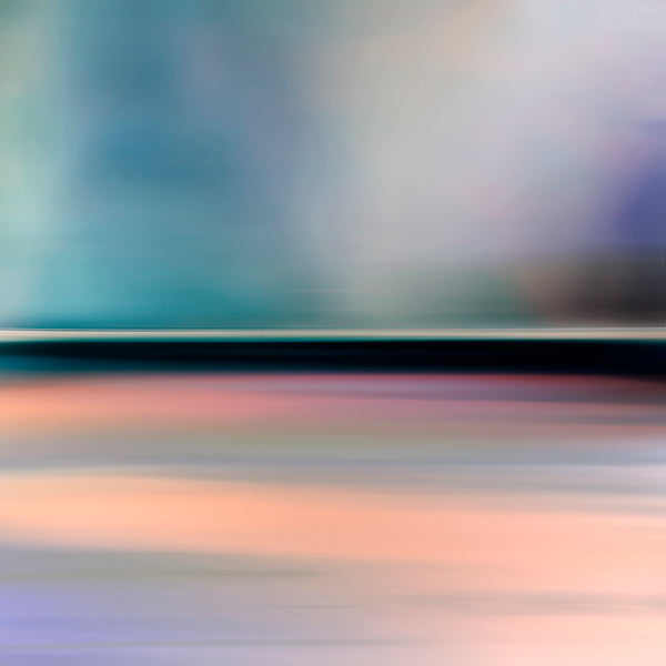 abstract landscape art in orange and blue colour