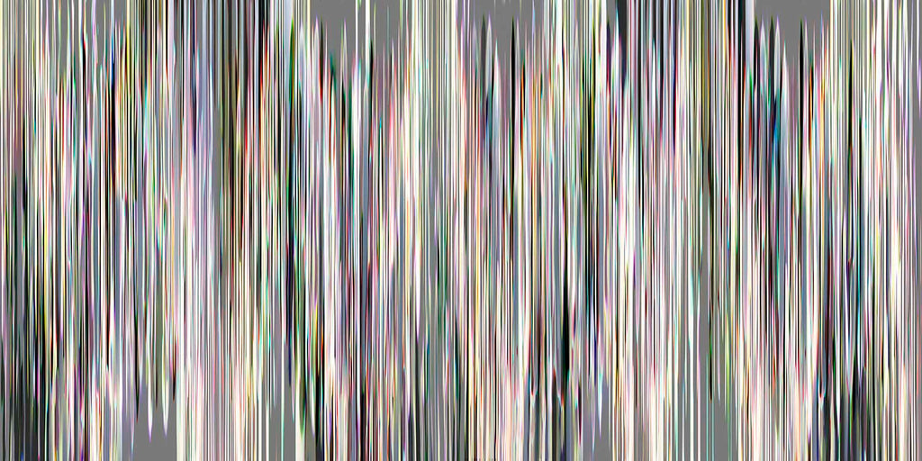 Abstract art with vertical stripes in various colors on a gray background