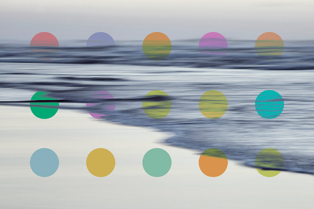 seascape art with dots