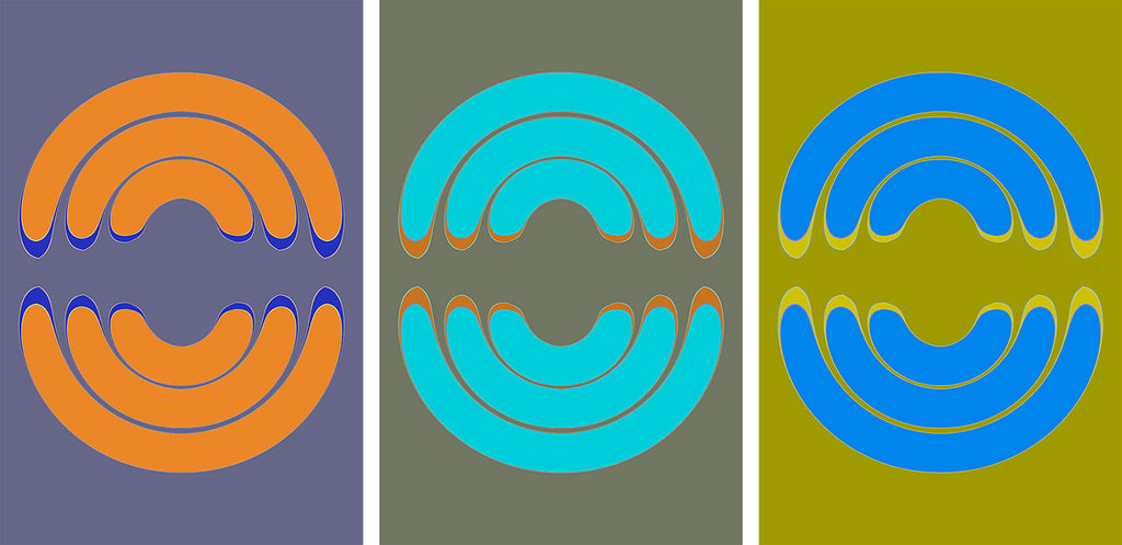 geometric triptych artwork