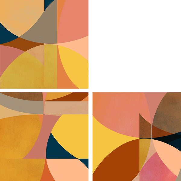 geometric shapes in orange and pink