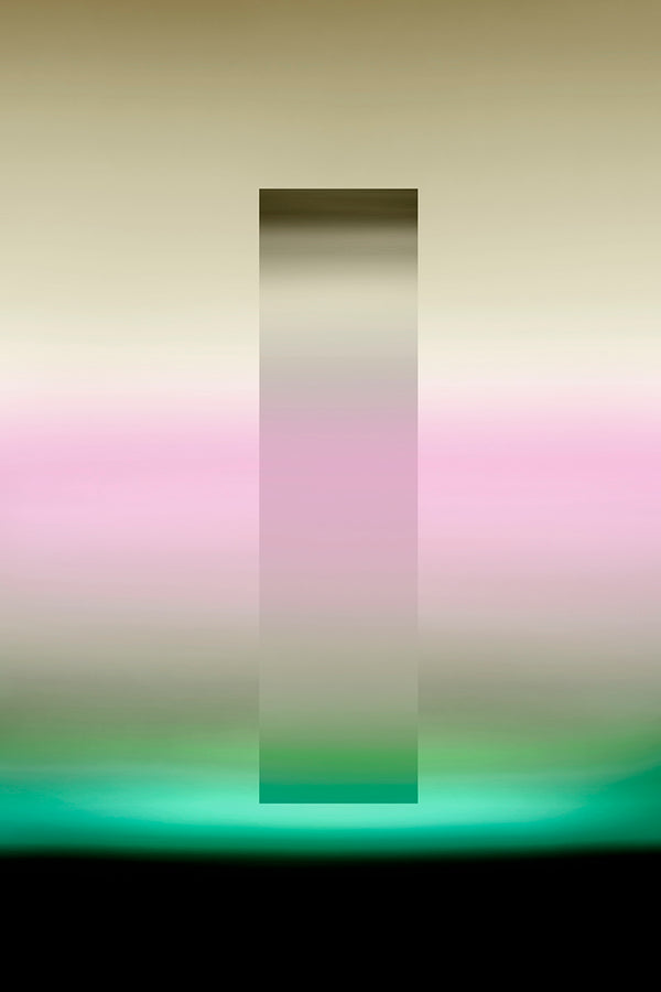 Digital Art Landscape with geometric rectangle