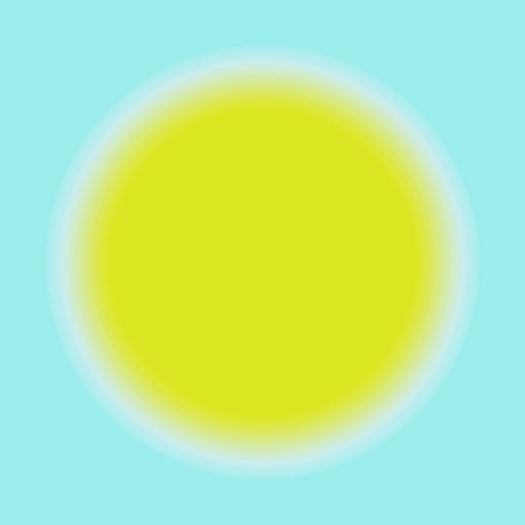 Yellow circle art on a light blue background