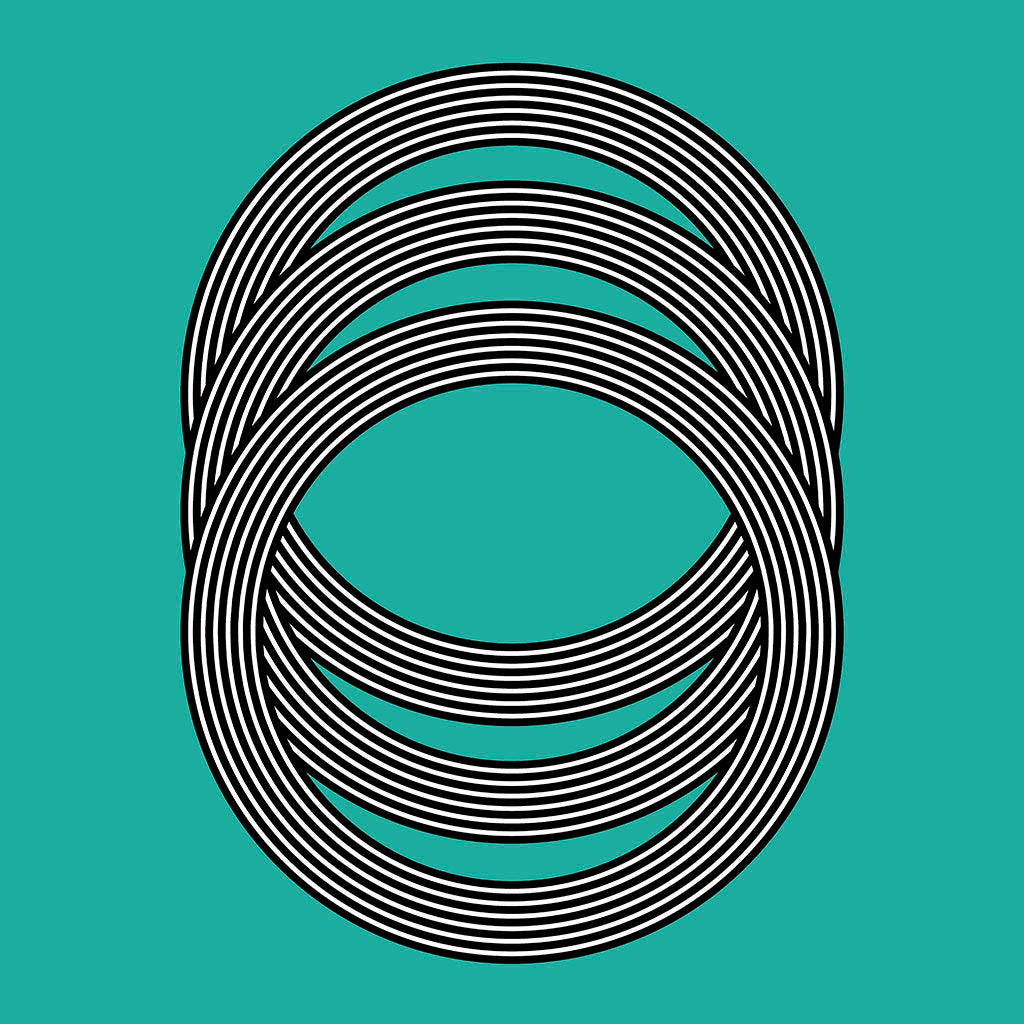 geometric teal artwork
